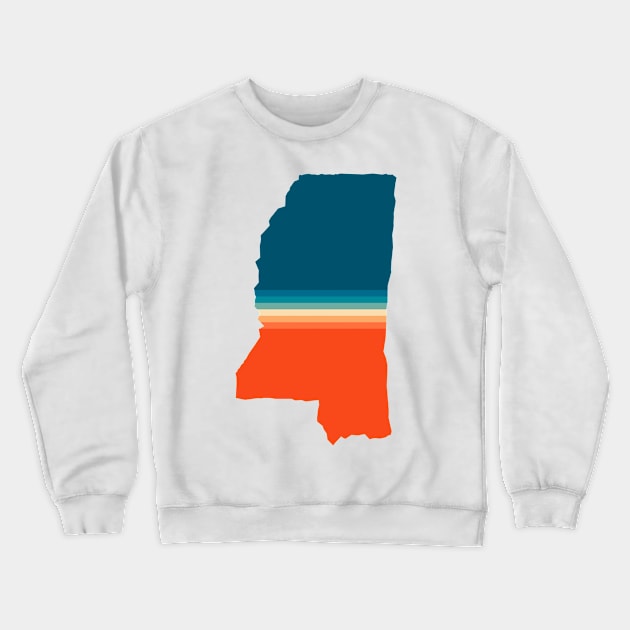 Mississippi State Retro Map Crewneck Sweatshirt by n23tees